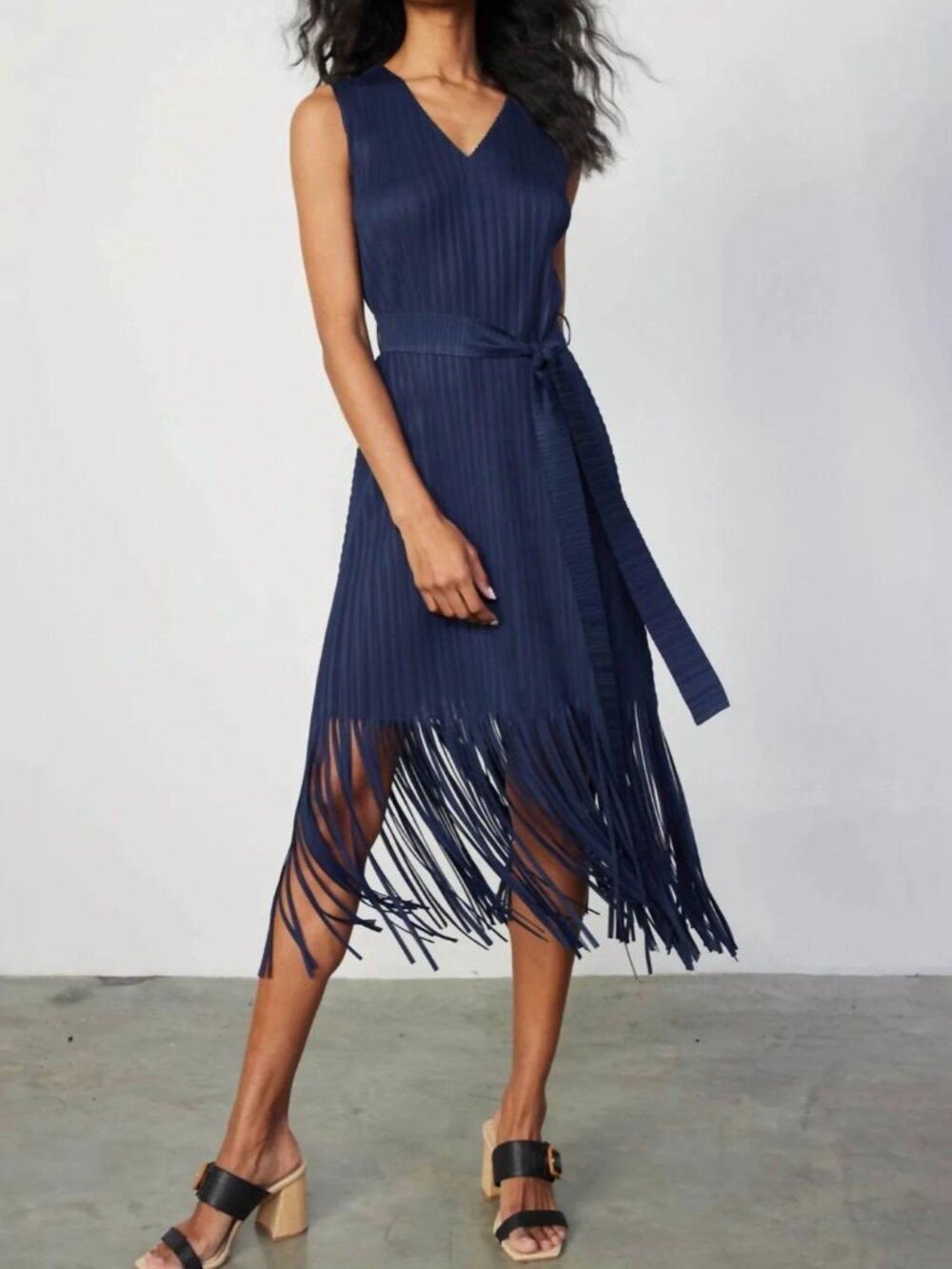 The Current Air navy blue fringe dress